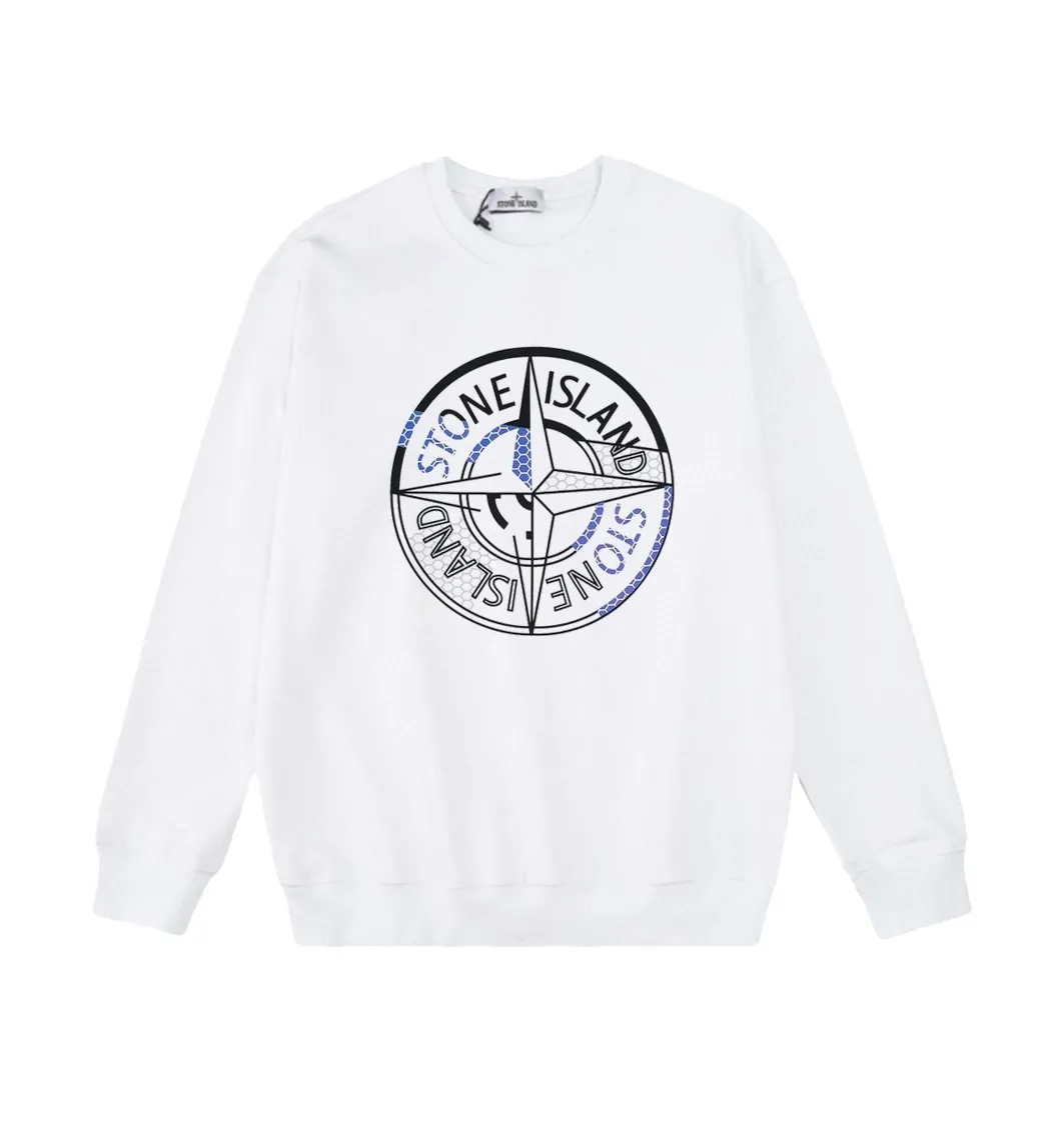 W806#P160💰 Stone Island Stone Island grid compass logo printed round neck long-sleeved sweatshirt! Versatile base round neck sweatshirt for couples! Simple armband design, customized 1*1 thread (fine texture), 380g double-strand large terry fabric, very good quality, foreign trade craftsmanship, respect the original version! The threads at the cuffs and hem are all original bartacks! The time-consuming and material consumption distinguishes the ordinary version on the market! Tops worn by celebrities from all walks of life on INS, can be matched with couple styles!  Color: Black White Size: M-XXL